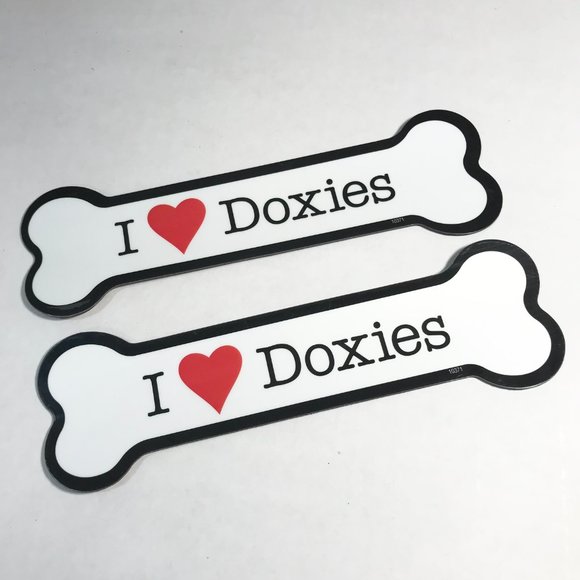 I Love Doxies Magnet Dachshund Dog Bone Car Magnets Refrigerator Doxie Lot of 2 - Picture 2 of 7